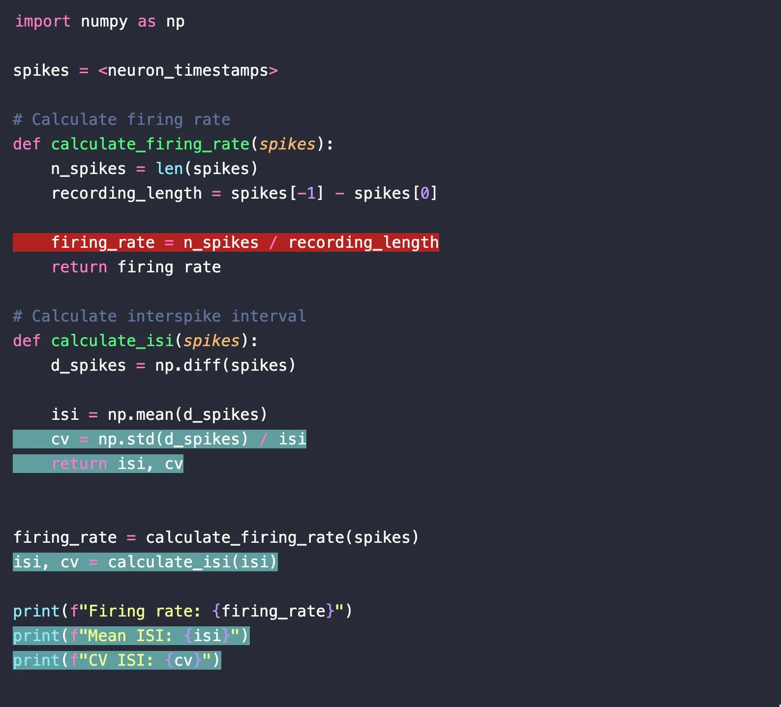 code differences
